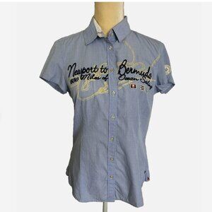 GAASTRA Embroidered Sailing Shirt Med. Newport to Bermuda Nautical